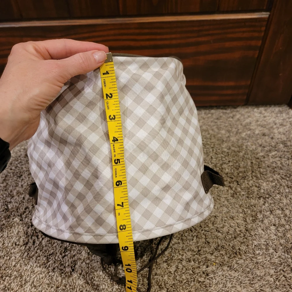 Thirty-one Cinch Top Utility Bin In Taupe Gingham